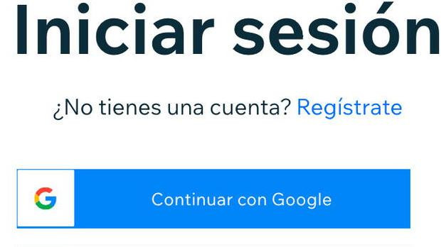 Opción de inicio de sesión con Google