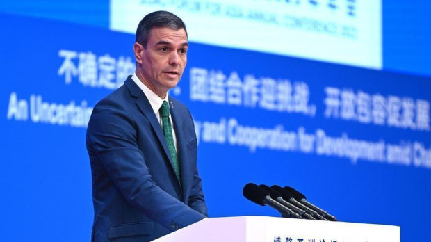 Pedro Sánchez durante su reciente visita a China