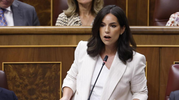 La portavoz de Vox en el Congreso, Pepa Millán, interviene en la sesión de control al gobierno este miércoles