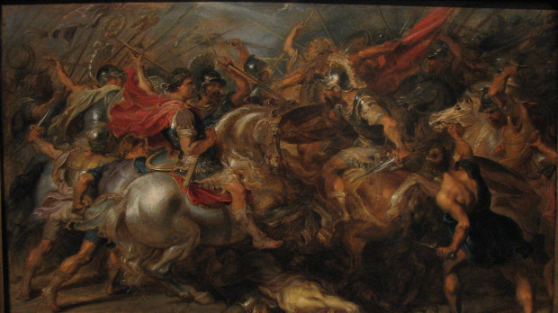La batalla de Constantino y Licinio, de Rubens, hacia el siglo XVII