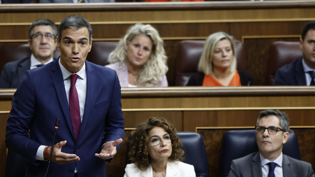 Pedro Sánchez, durante la sesión de control de este miércoles en el Congreso