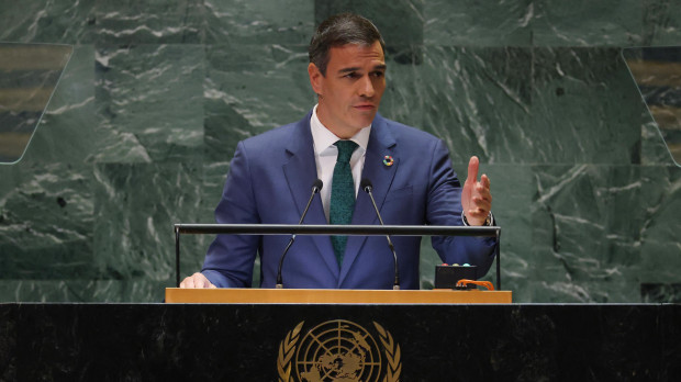 El presidente del Gobierno, Pedro Sanchez, durante la 79º sesión de la Asamblea General de la ONU