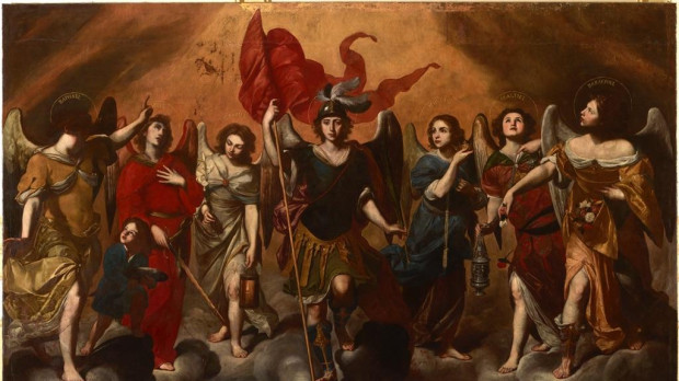 Los siete arcángeles, pintados por Massimo Stanzione en las Descalzas Reales de Madrid
