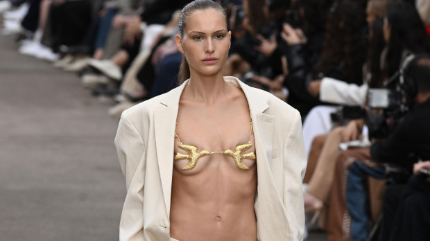 A model wears Stella McCartney collection during Paris Fashion Week, France - 30 Sep 2024