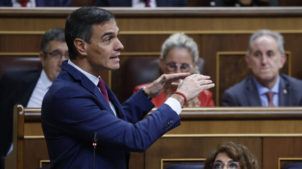 Pedro Sánchez, durante la sesión de control al Gobierno