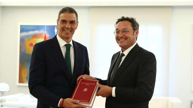 Pedro Sánchez y el fiscal general del Estado, en septiembre en la Moncloa