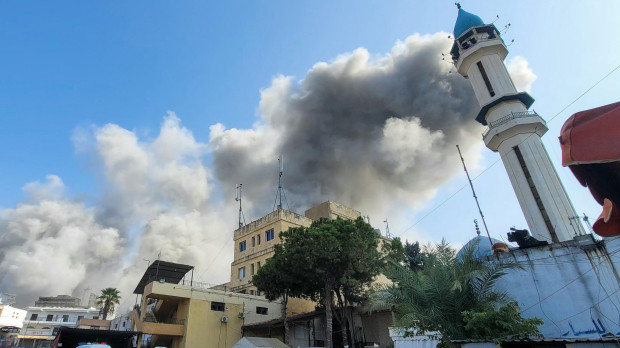 Ataques aéreos israelíes en Nabatiyeh, en el sur del Líbano, el 16 de octubre de 2024