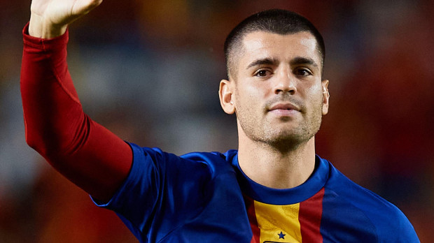 Soccerplayer Alvaro Morata of Spain during the UEFA Nations League 2024/25 League A Group A4 match between Spain and Denmark at Nueva Condomina on October 12, 2024 in Murcia, Spain.