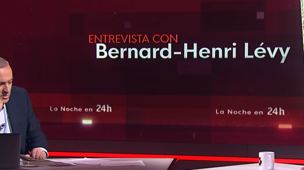 Xabier Frotes y Bernard-Henry Lévy durante la entrevista