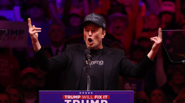 Elon Musk, en un mitin de Donald Trump