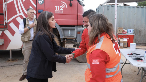Doña Letizia, el pasado domingo en Paiporta
