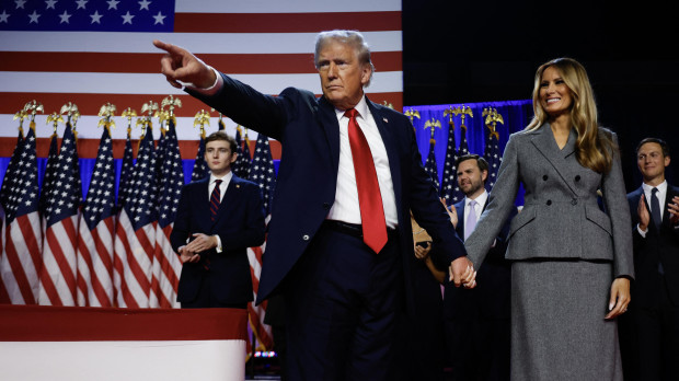 Donald Trump en la noche de su victoria electoral