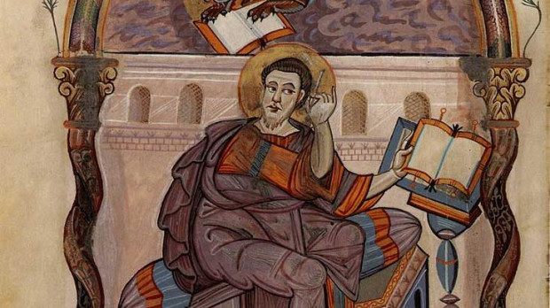 San Marcos Evangelista (detalle). Codex Aureus de Lorsch