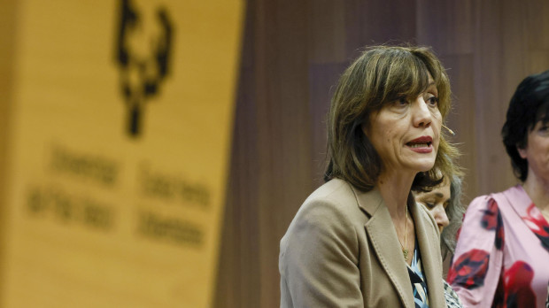 La rectora de la UPV/EHU y candidata a la reelección, Eva Ferreira