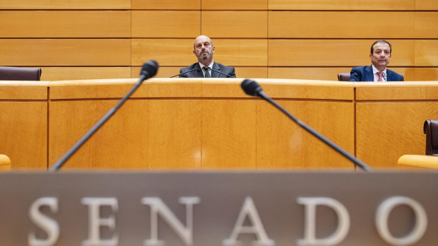 El presidente del Senado, Pedro Rollán, durante una sesión plenaria