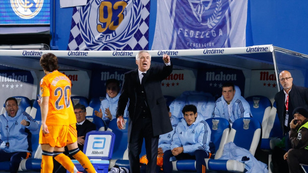 Carlo Ancelotti durante el encuentro de liga frente al Leganés