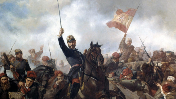 El general Prim en la batalla de Tetuán