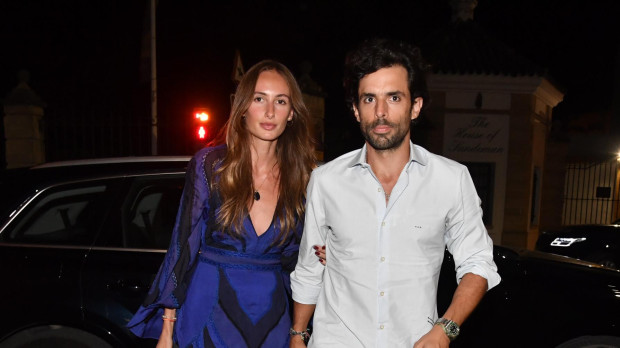 Alonso Aznar and Renata Collado during prewedding Carlos Cortina and Carla Vega Penichet in Jerez 03 September 2021