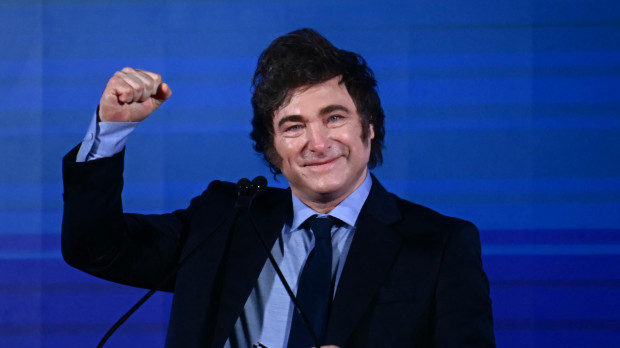 El presidente argentino, Javier Milei, en Roma