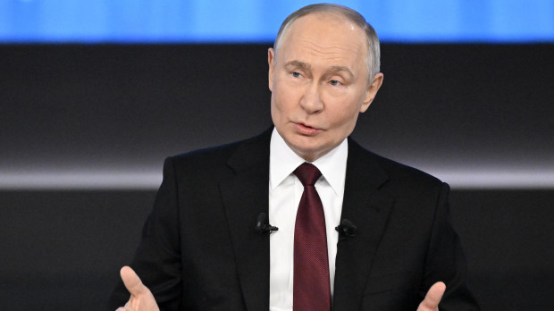 Vladimir Putin, presidente de Rusia durante su conferencia anual con periodistas