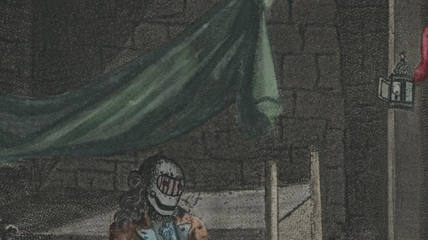 El hombre de la máscara de hierro. Grabado anónimo
