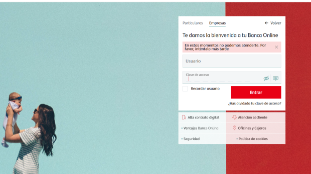 Advertencia del Banco Santader a sus usuarios