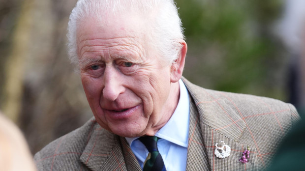 El Rey Carlos III en el museo Gordon Highlanders, en Aberdeen, el pasado 20 de enero