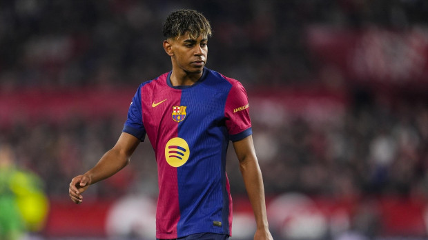 Lamine Yamal, en el partido del Barça ante el Sevilla en el Sánchez-Pizjuán