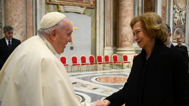 La Reina Doña Sofía, con el Papa Francisco en 2023