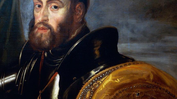 Alegoría del emperador Carlos V como "gobernante del mundo". Pintura de Rubens