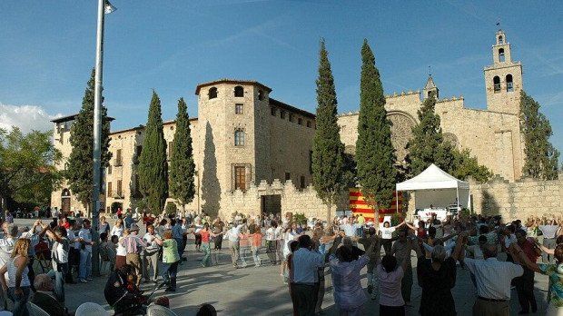 Vista del Monasterio de Sant Cugat durante la fiesta del Aplec, en una imagen de archivo