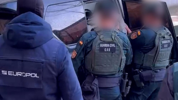 Momento de la detención de uno de los presuntos yihadistas