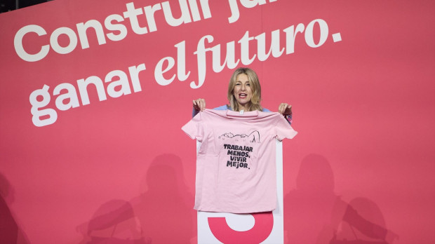 Yolanda Díaz, durante la clausura de la Asamblea Estatal de Sumar.