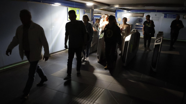 Imagen del Metro de Madrid durante el apagón