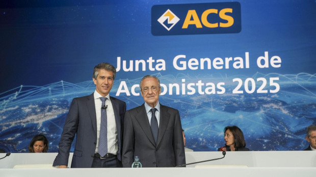 Juan Santamaría, consejero delegado, y Florentino Pérez, presidente de ACS