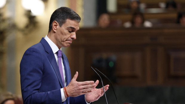 Pedro Sánchez interviene durante una sesión de control al Gobierno en el Congreso de los Diputados