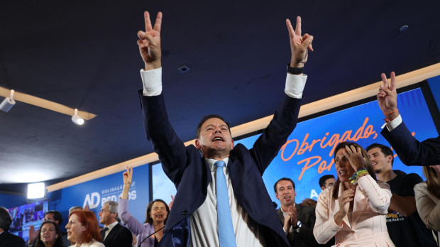 Luís Montenegro celebrando su victoria en las elecciones