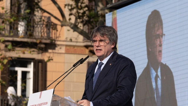 El líder de Junts, Carles Puigdemont, durante su mitin en Barcelona el pasado 8 de agosto