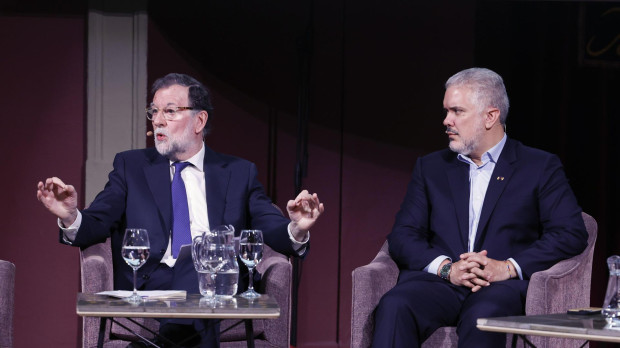 Mariano Rajoy junto a Iván Duque, expresidente colombiano