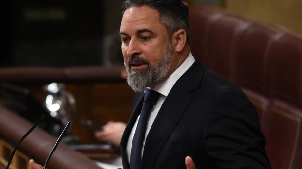 El presidente de Vox, Santiago Abascal, en el Congreso
