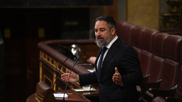El presidente de Vox, Santiago Abascal, en el Congreso