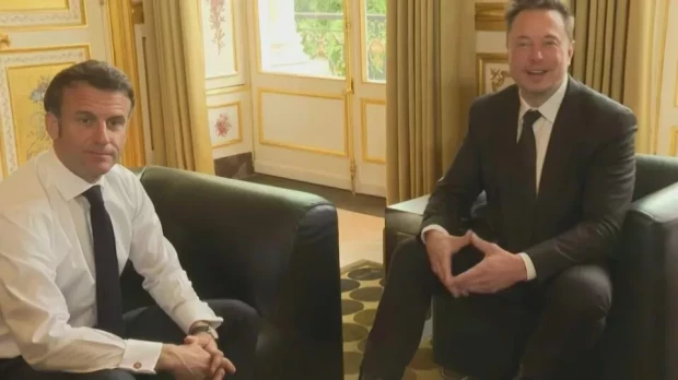 Elon Musk reunido con Emmanuel Macron