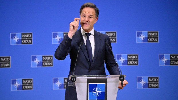 El secretario general de la OTAN, Mark Rutte, en la sede de la Alianza Atlántica, en Bruselas