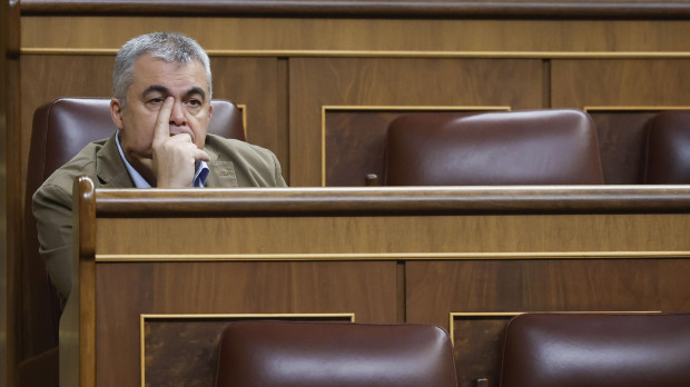 El diputado socialista Santos Cerdán, durante la sesión de control al Ejecutivo este miércoles en el Congreso