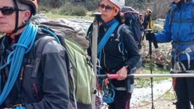 Un entrenamiento de la expedición al Pico Julio Verne del V Curso Superior de Montañismo para Ciegos y Adaptado de Proyecto EIDÓS