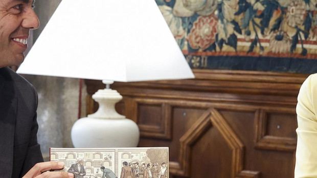 Imagen de archivo del presidente valenciano, Carlos Mazón, y Diana Morant, reunidos en el Palau de la Generalitat