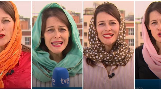 Silvia Guerra, en las distintas conexiones en directo que ha hecho con el Telediario 1 de la 1 de TVE