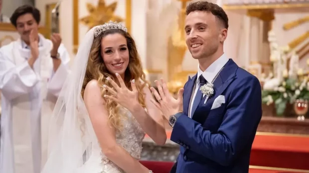 Diogo Jota y Rute Cardoso el día de su boda el pasado 22 de junio