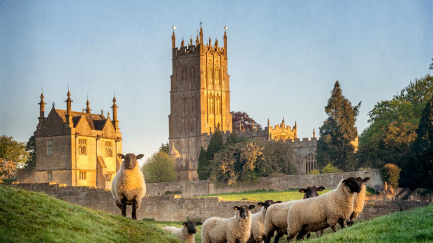 Bucólica escena en la región de los Cotswolds.