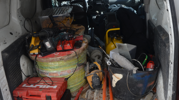 Material intervenido tras el robo frustrado